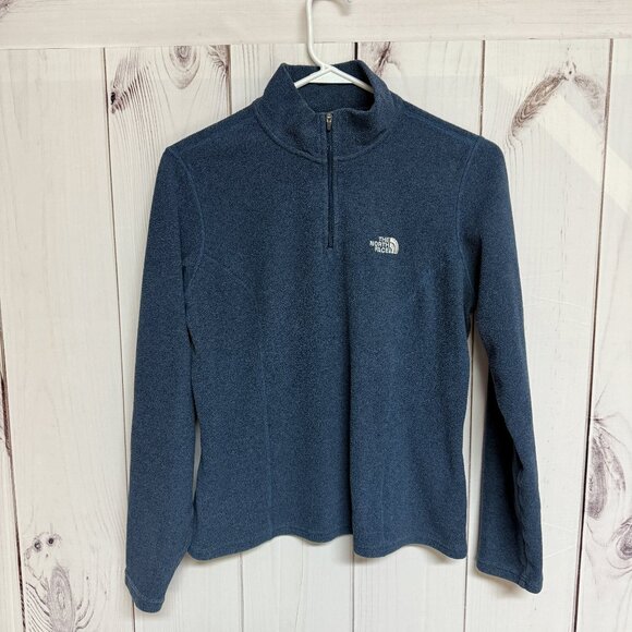 The North Face TKA 100 1/4-Zip Fleece Pullover Women’s Medium Navy Blue EUC - Picture 1 of 9